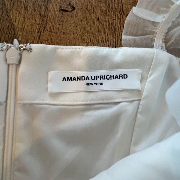 Amanda Uprichard Ivory Puff Sleeve Mini Dress Organza Puff Sleeve Small - Picture 5 of 11